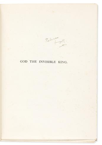 WELLS, H.G. Group of 14 books Inscribed and Signed, "H.G." or "J[aguar]," to Rebecca West ("Rebecca" or "Panther") or her son Anthony.